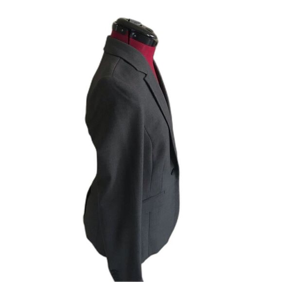 Worthington Blazer Women's Size 4 Grey One-Button Long Sleeve Front Pockets - Picture 3 of 12